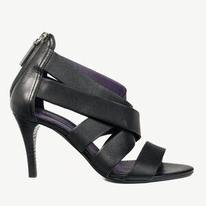 Ralph Lauren Collection Ardina II Black Strappy Leather Sandals
